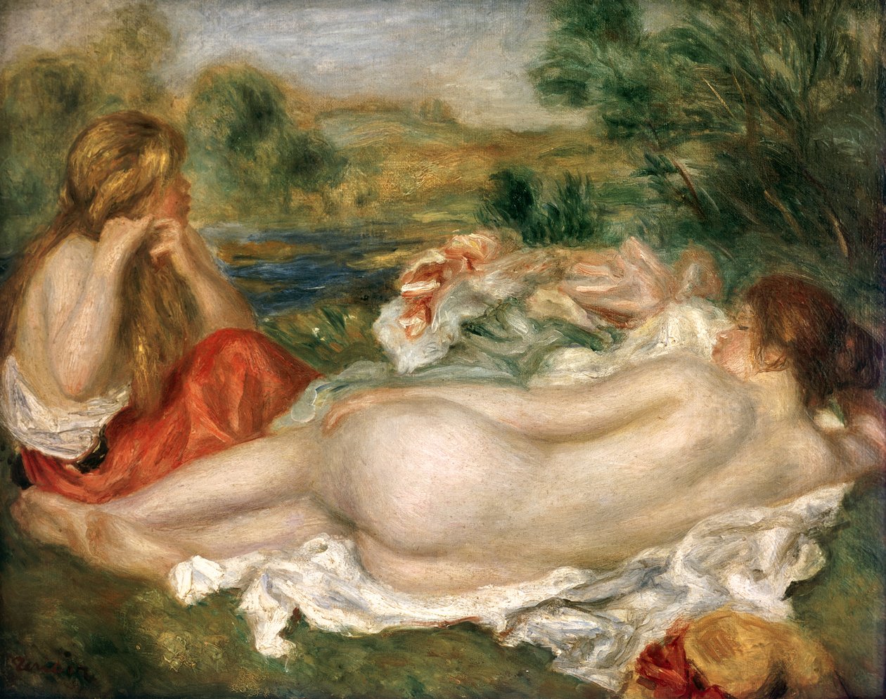Twee Baders, 1896 door Pierre Auguste Renoir