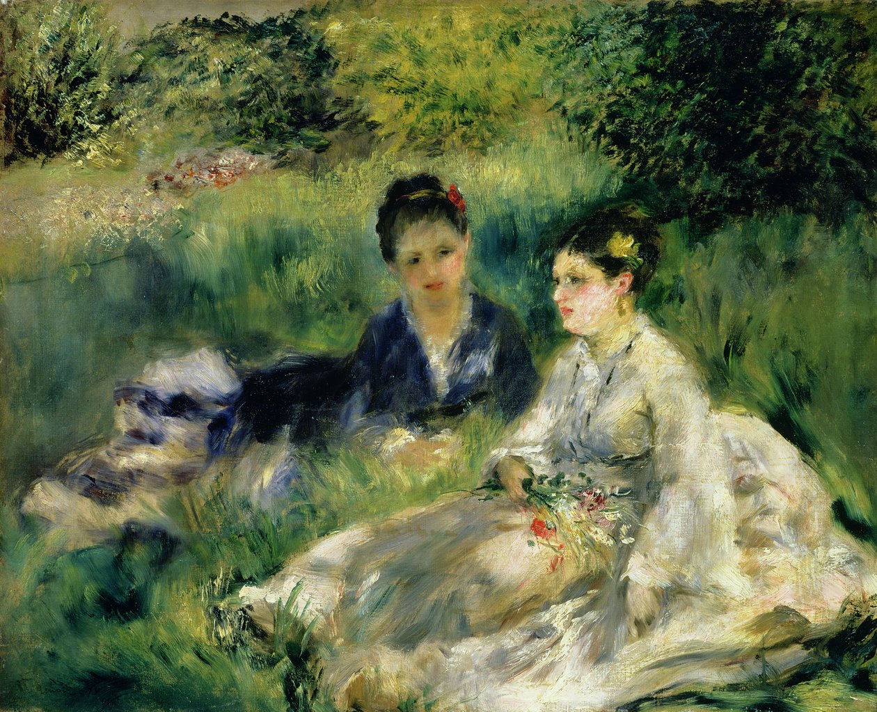 Twee vrouwen in het park, 1875 door Pierre Auguste Renoir