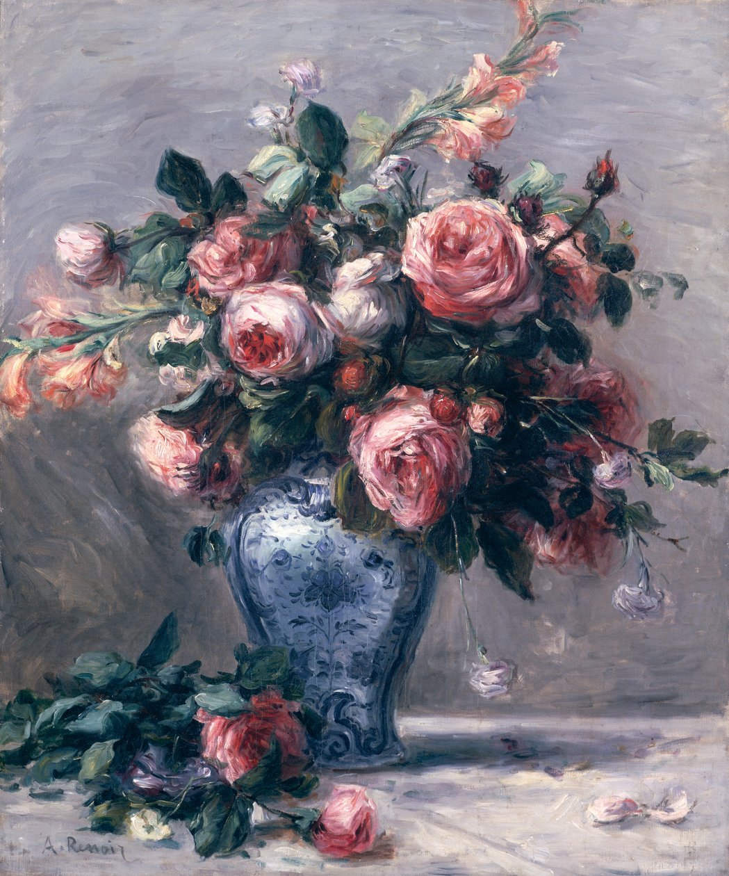 Vaas met Rozen door Pierre Auguste Renoir