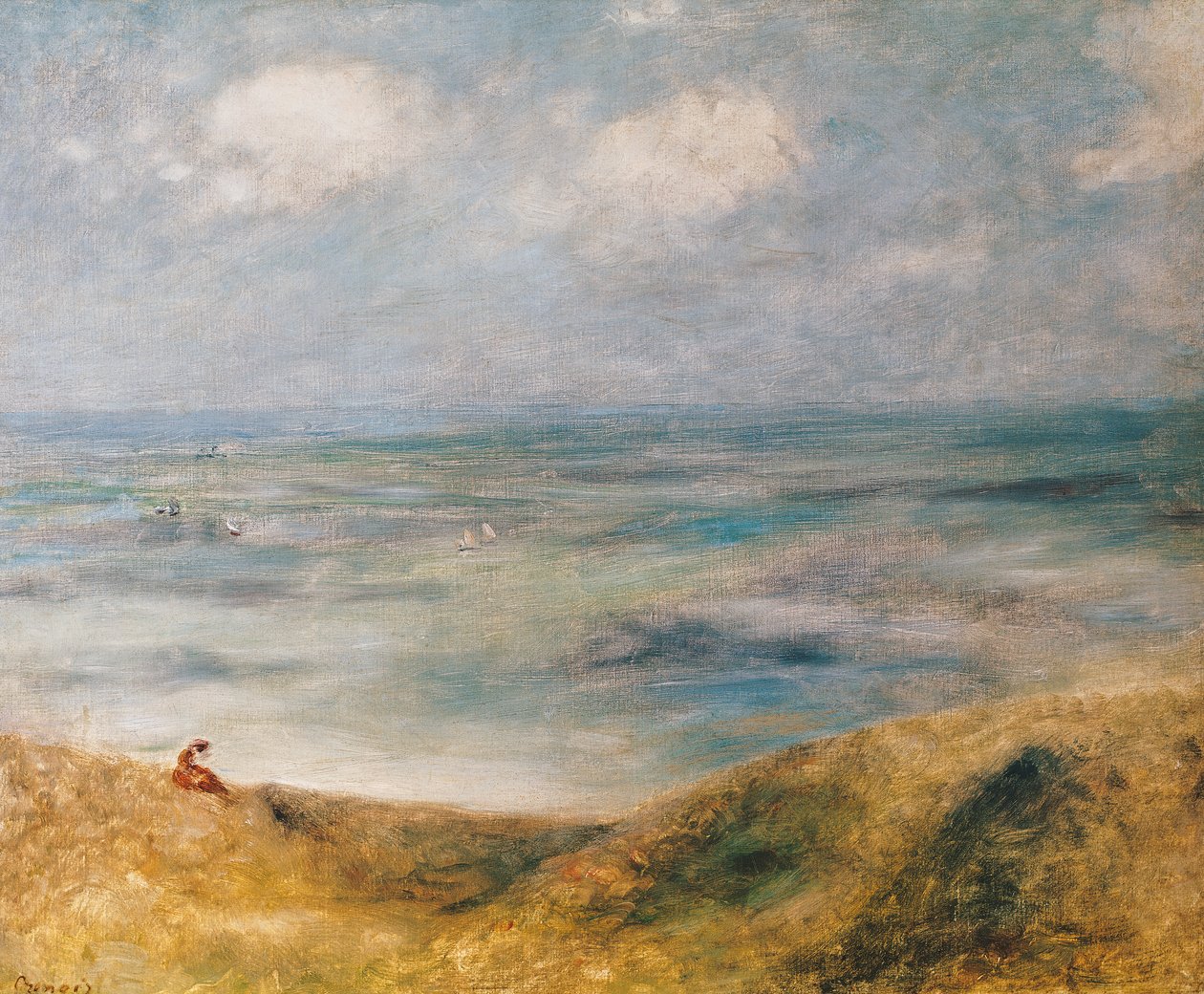 Uitzicht op de Zee, Guernsey door Pierre Auguste Renoir