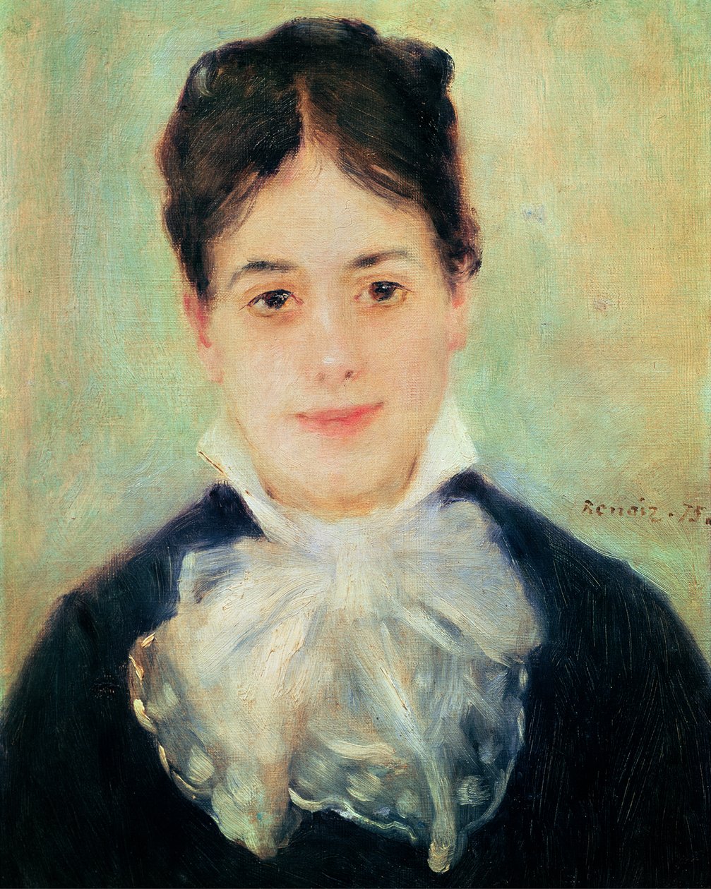 Vrouw die Lacht, 1875 door Pierre Auguste Renoir