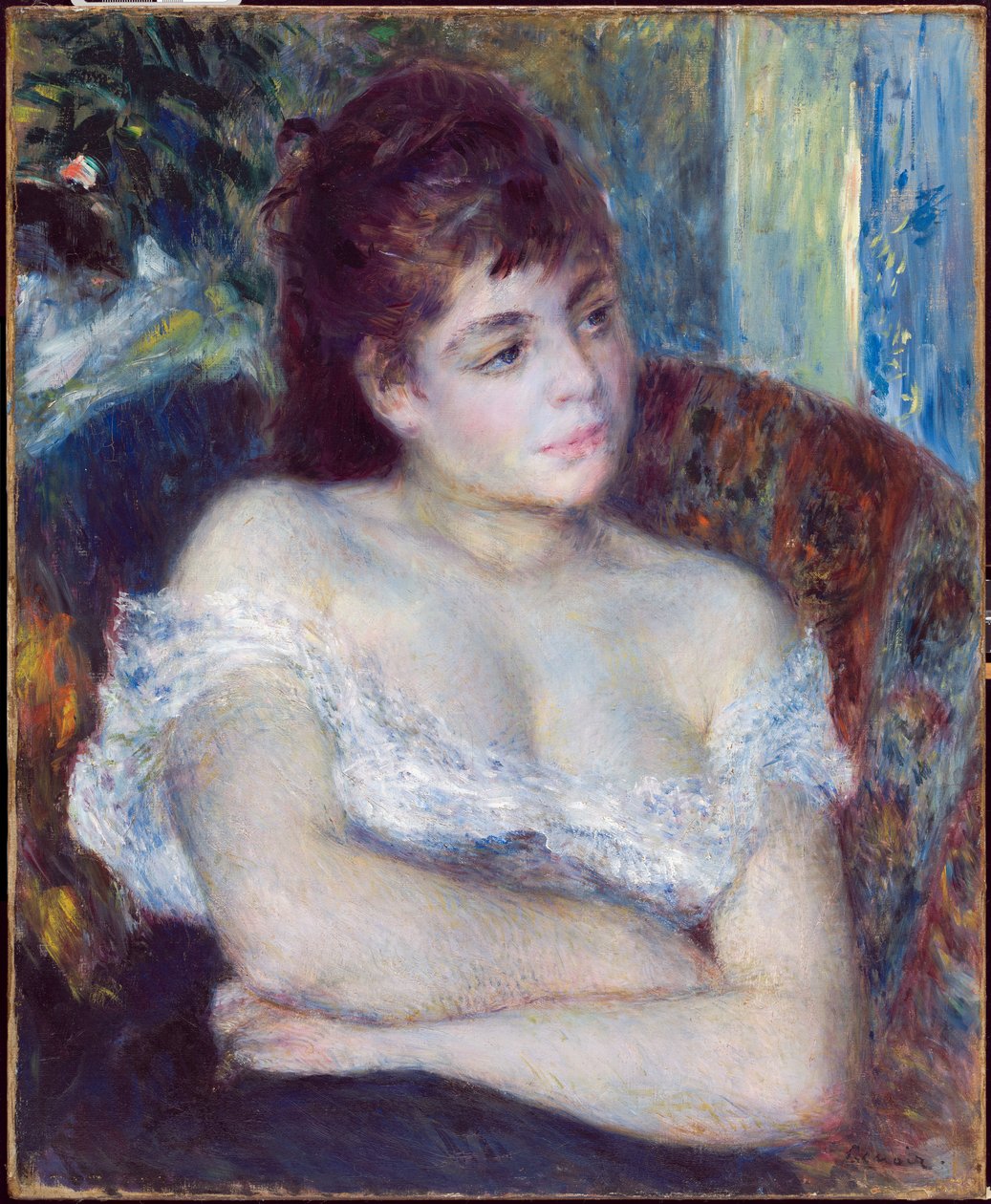 Vrouw in een fauteuil, 1874 door Pierre Auguste Renoir