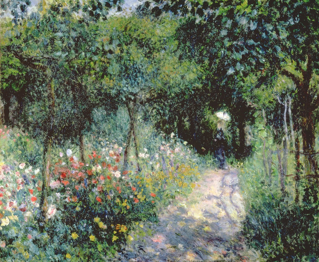 Vrouwen in een tuin, 1873 door Pierre Auguste Renoir