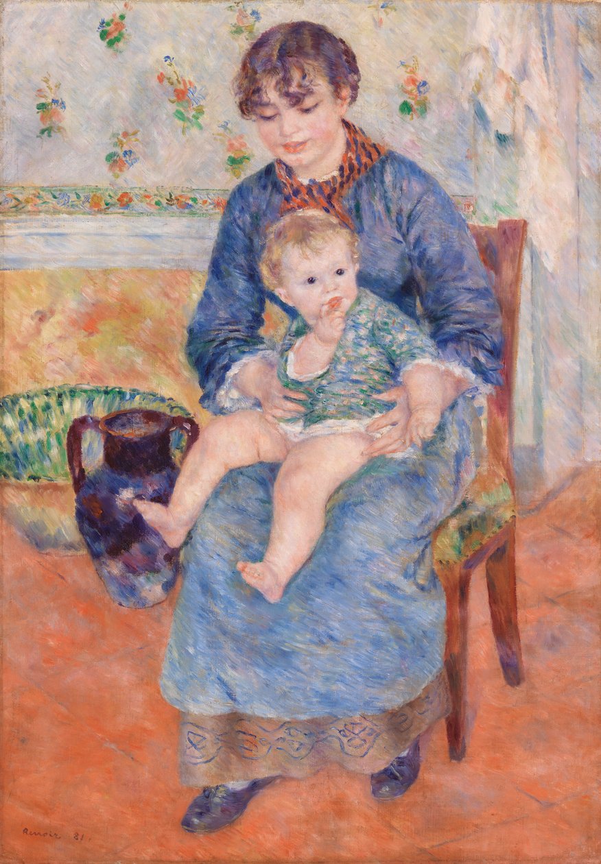 Jonge moeder (Jeune mère) door Pierre Auguste Renoir