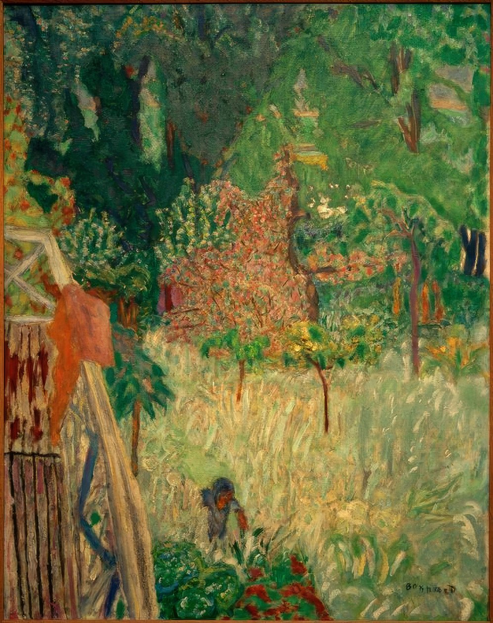 Het balkon in Vernonnet / De bloeiende appelboom door Pierre Bonnard