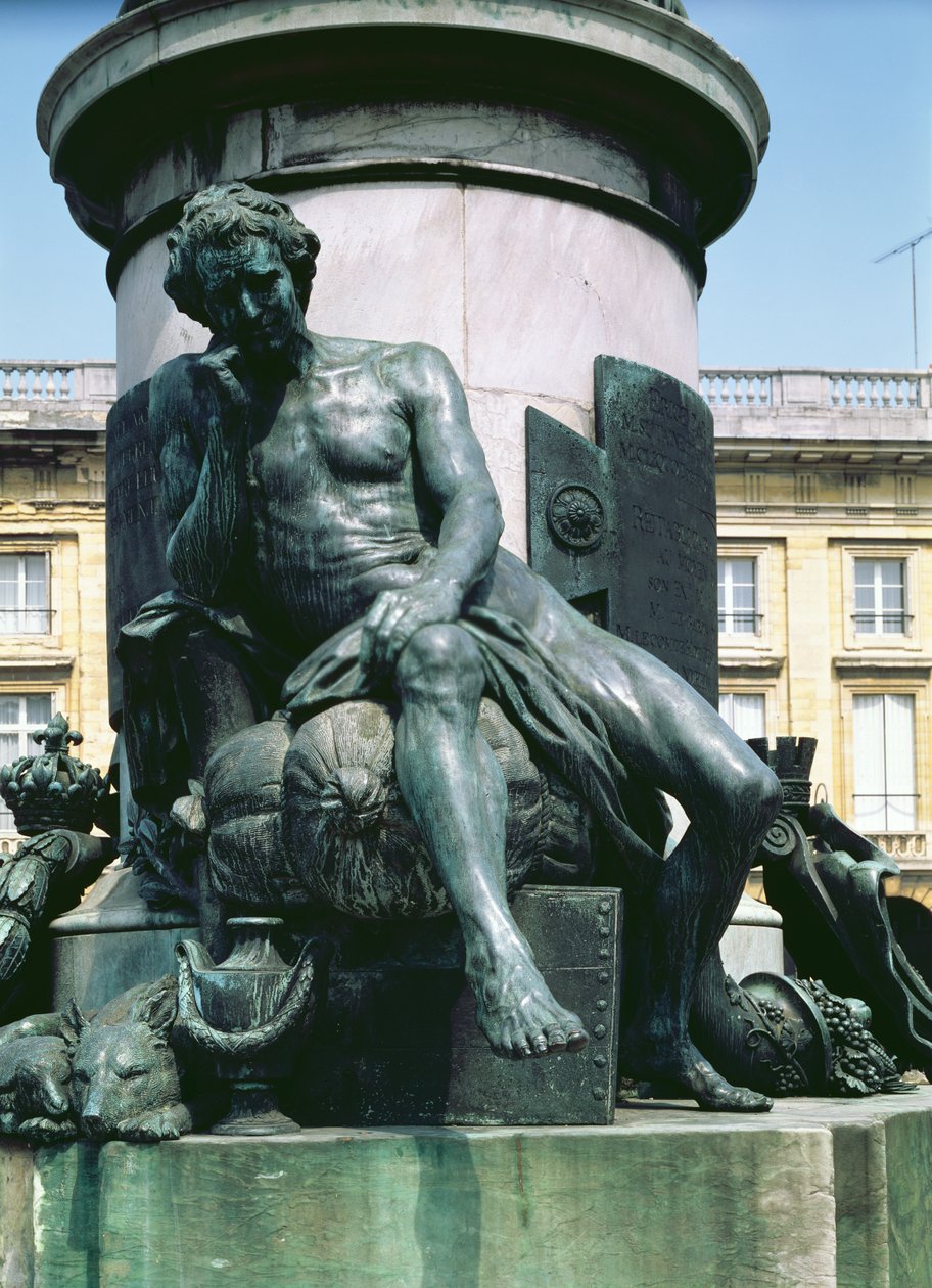De burger, een figuur van het monument voor Lodewijk XV (1710-74) 1755 (brons) door Pierre Cartellier