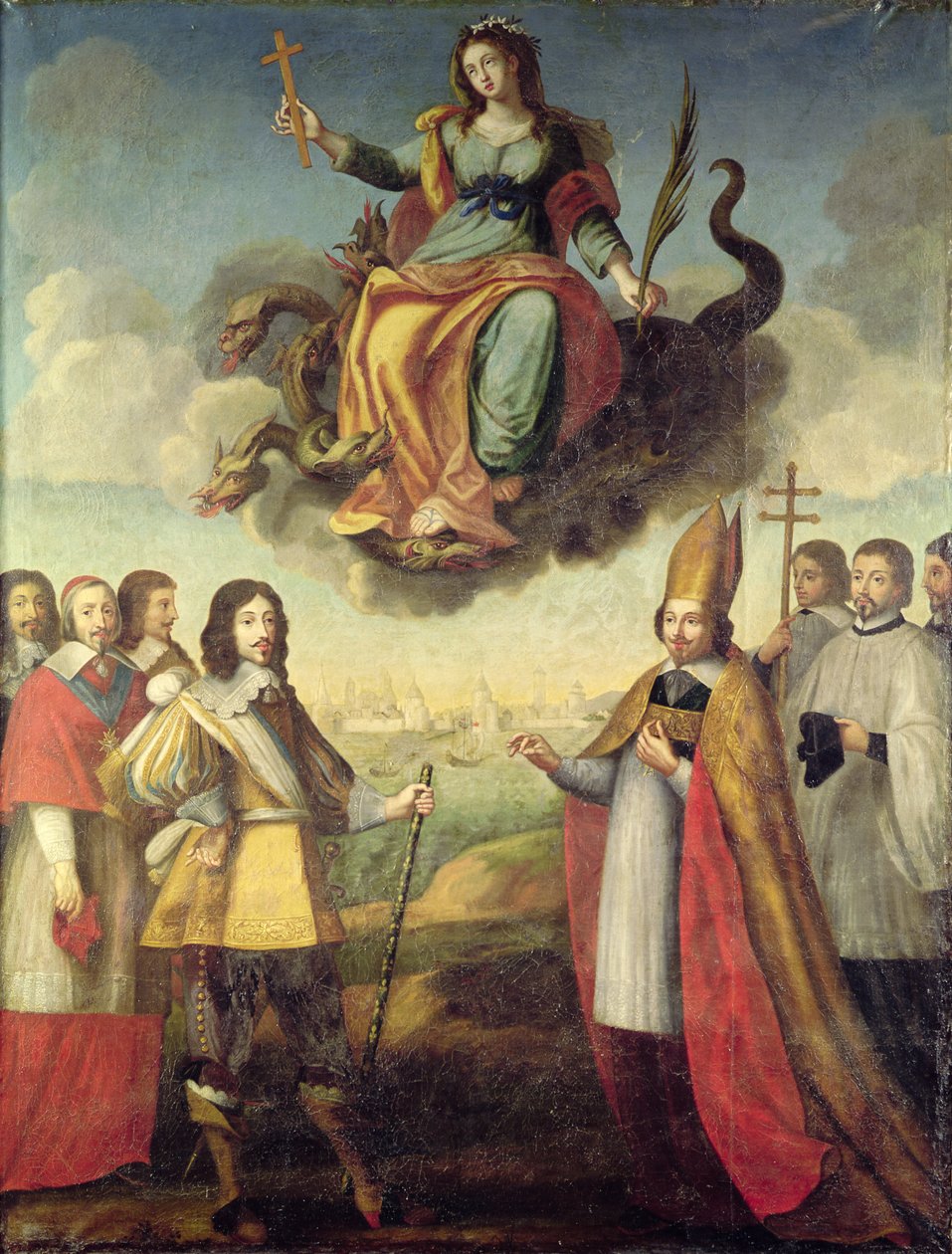 Intocht van Lodewijk XIII (1601-43) koning van Frankrijk en Navarra, in La Rochelle, 1 november 1628 door Pierre Courtillon