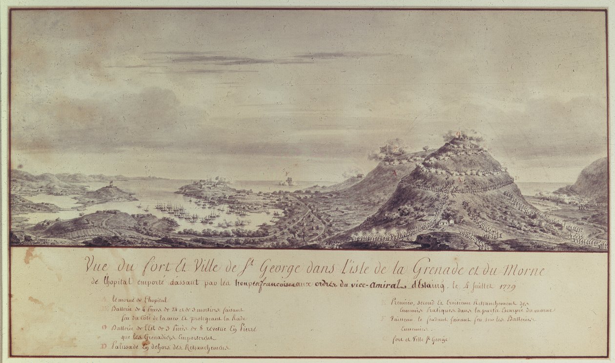 De Franse verovering van Grenada, 1779 door Pierre Ozanne