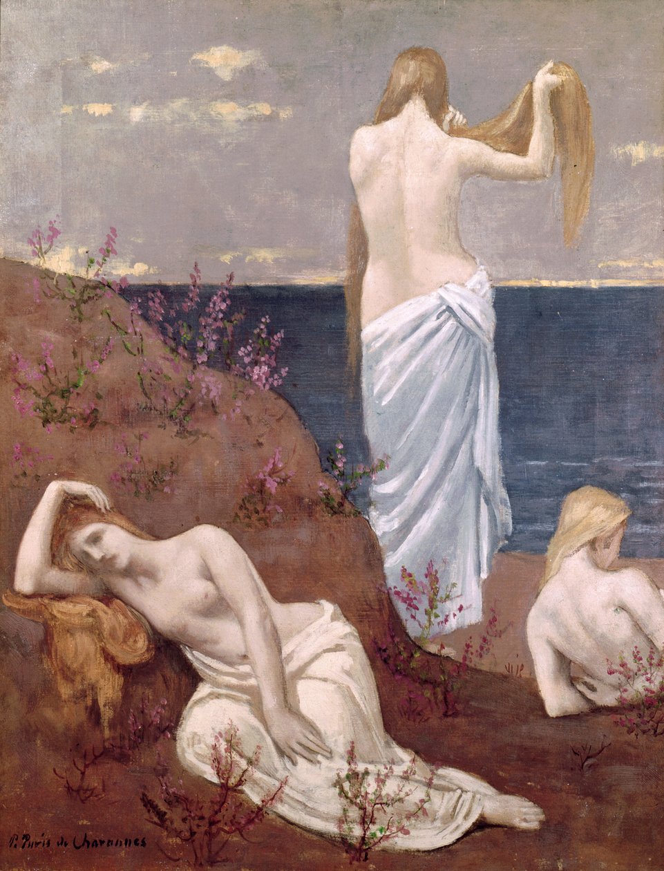 Meisjes aan zee, voor 1894 door Pierre Puvis de Chavannes