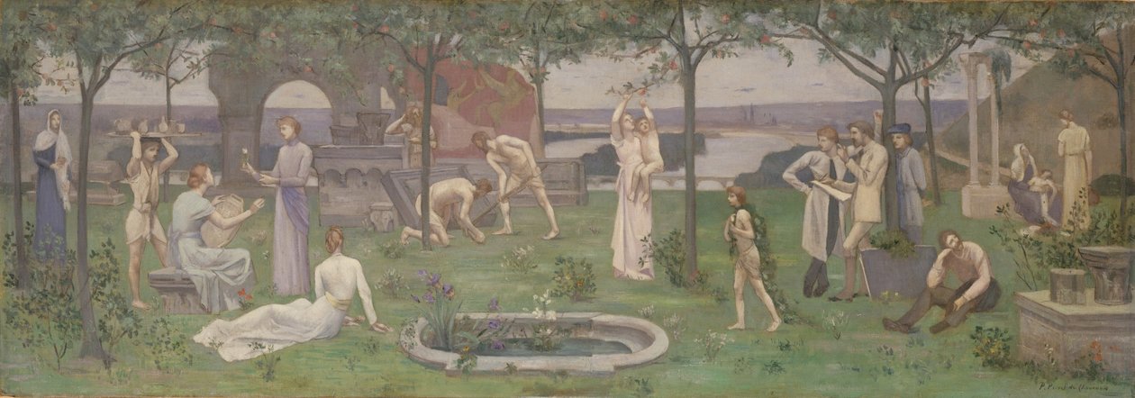 Inter Artes et Naturam (Tussen kunst en natuur), ca. 1890-95 door Pierre Puvis de Chavannes