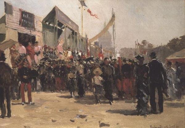 Kermis op de Esplanade des Invalides, 1891 door Pierre Vauthier
