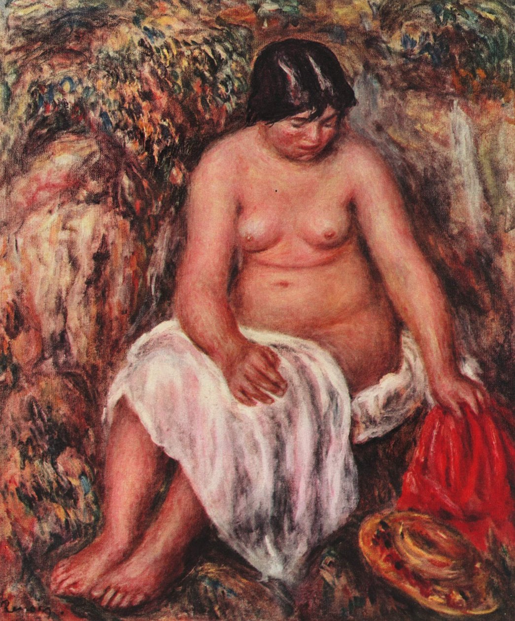 Naakt met Strohoed door Pierre Auguste Renoir