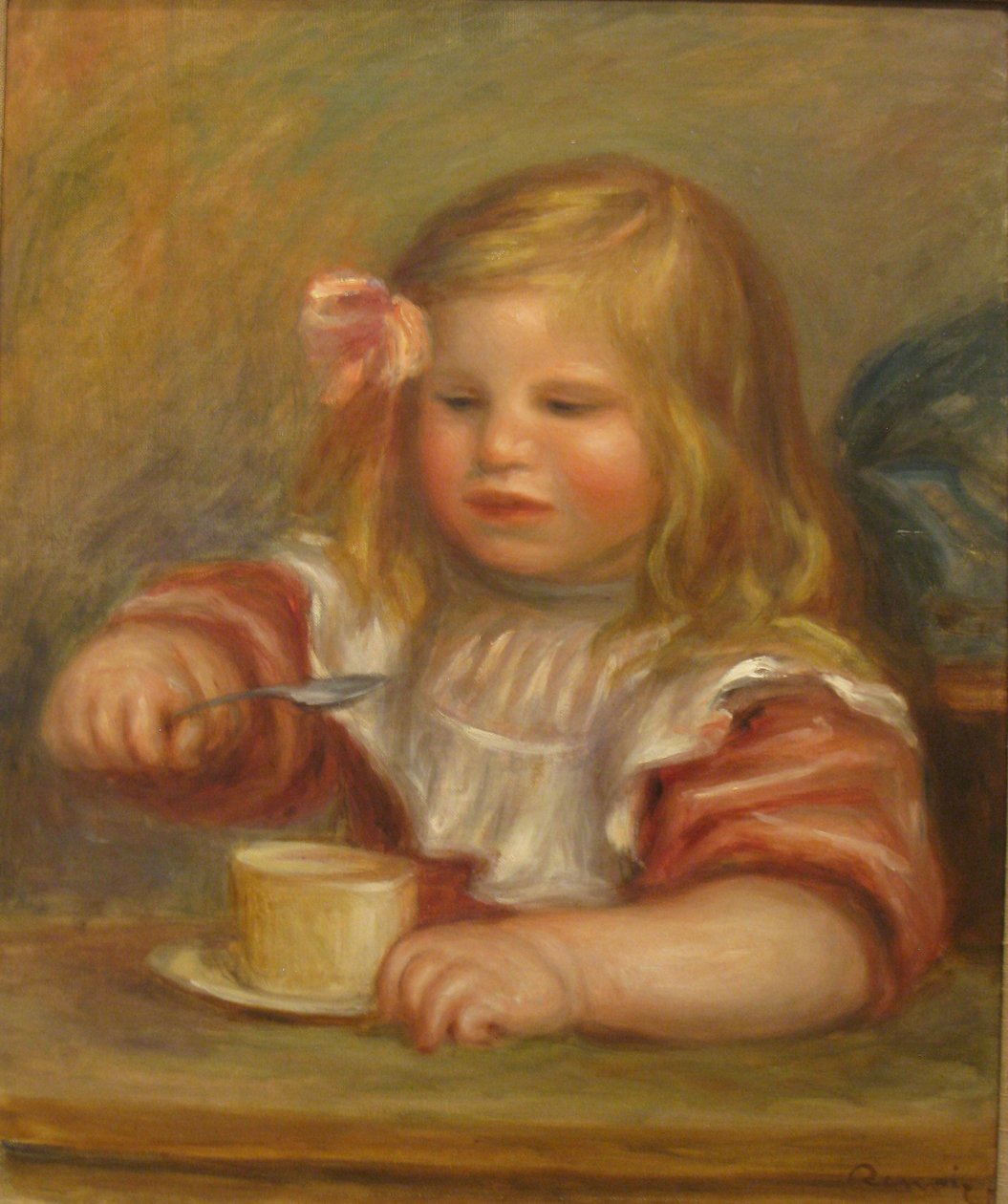 Coco eet zijn soep door Pierre Auguste Renoir