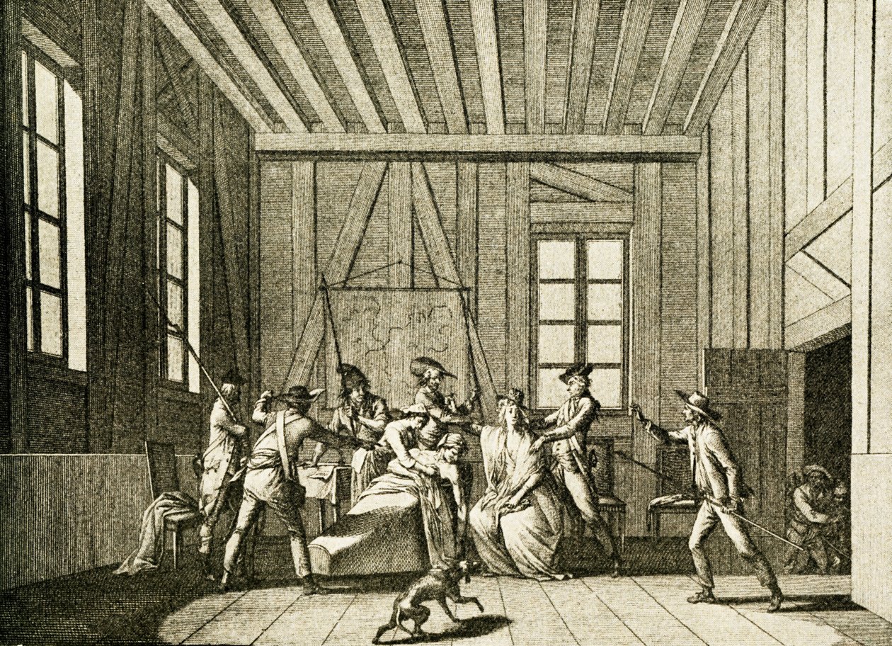 De moord op Jean-Paul Marat in 1793 door Pierre Gabriel Berthault