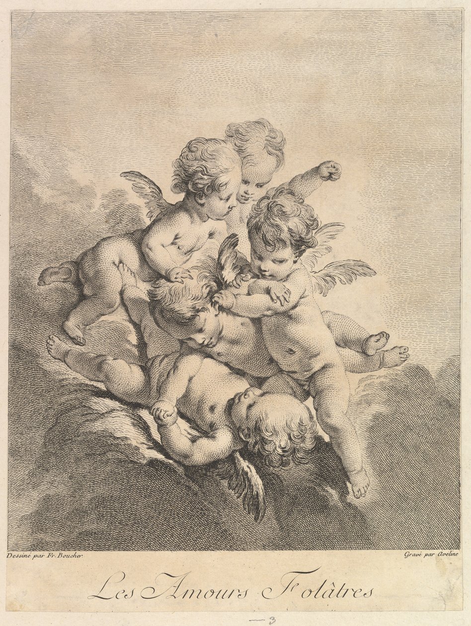 Spelende Kinderen, 1750 door Pierre Alexandre Aveline