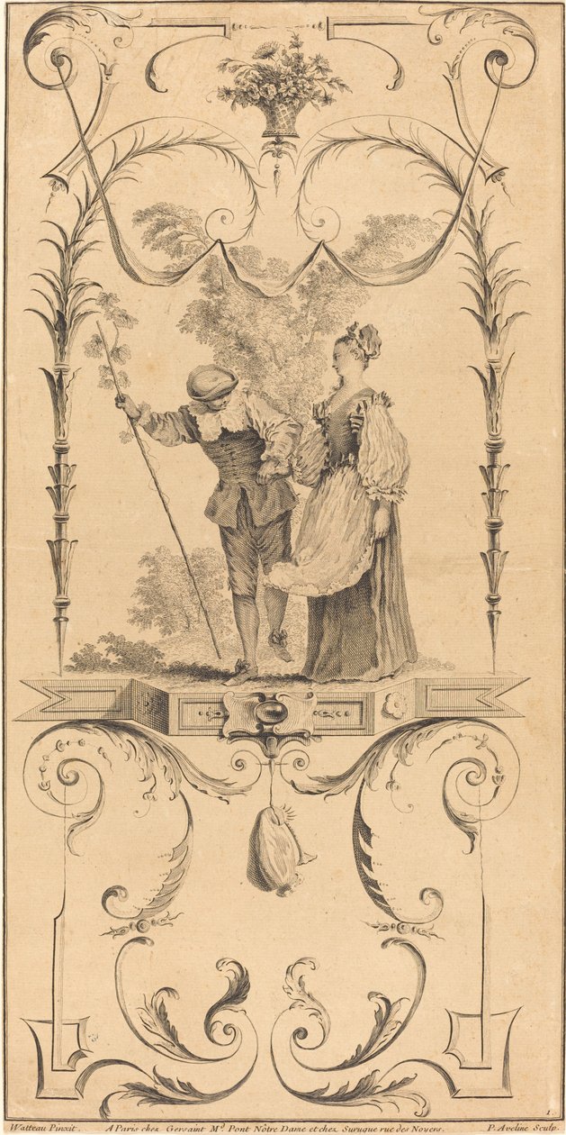 Herder en herderin door Pierre Alexandre Aveline