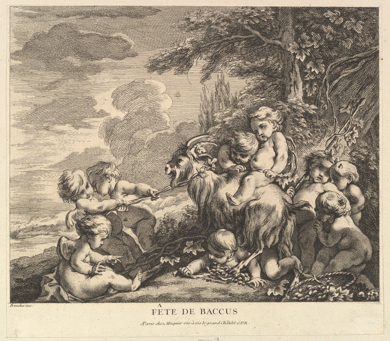 Het feest van Bacchus, ca. 1738 door Pierre Alexandre Aveline