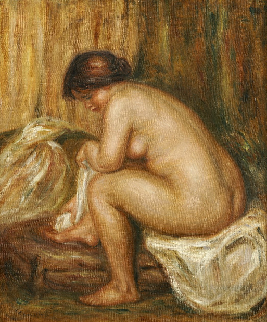 Na het bad, c.1900 door Pierre Auguste Renoir