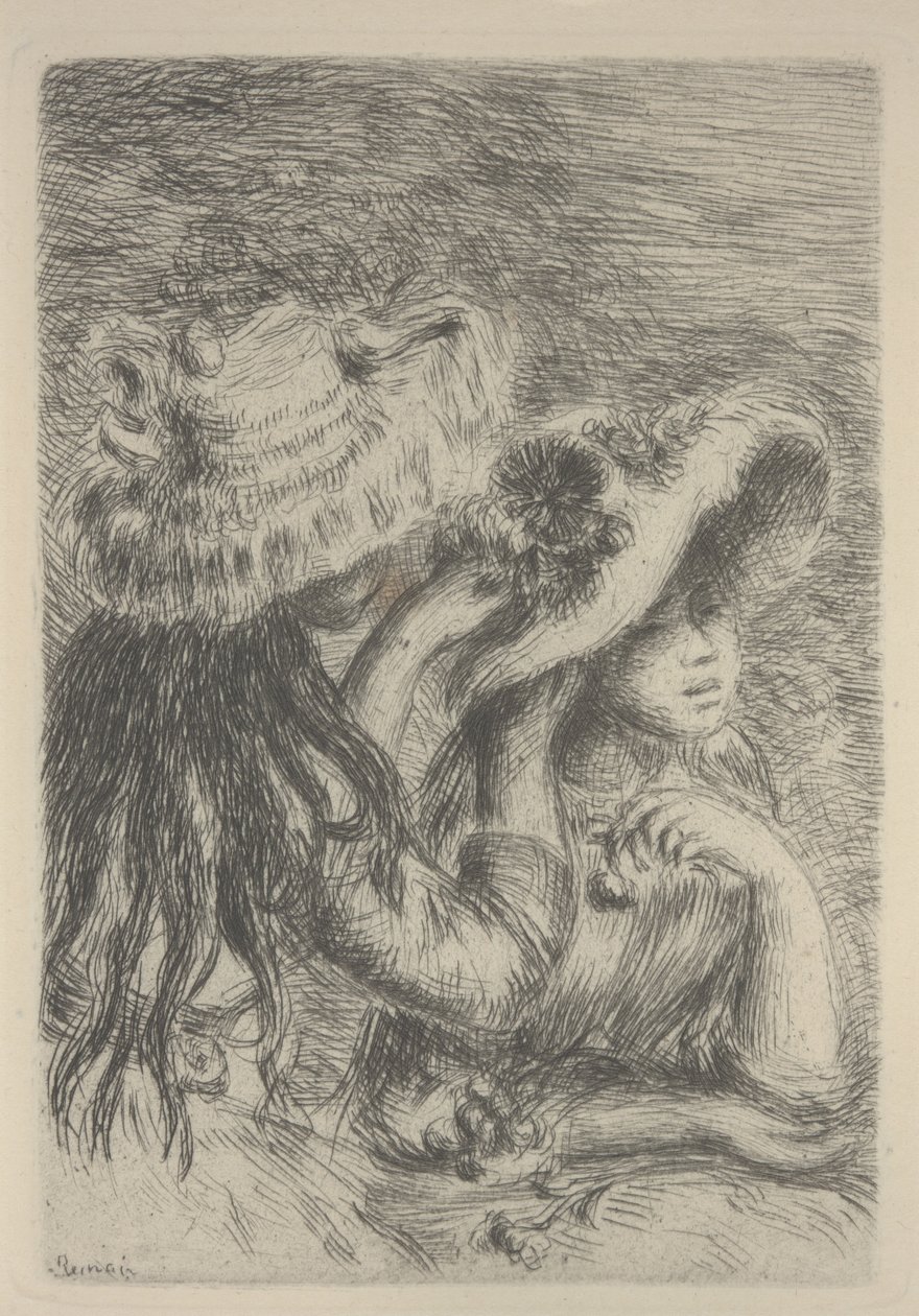 De Hoed Schikken door Pierre Auguste Renoir