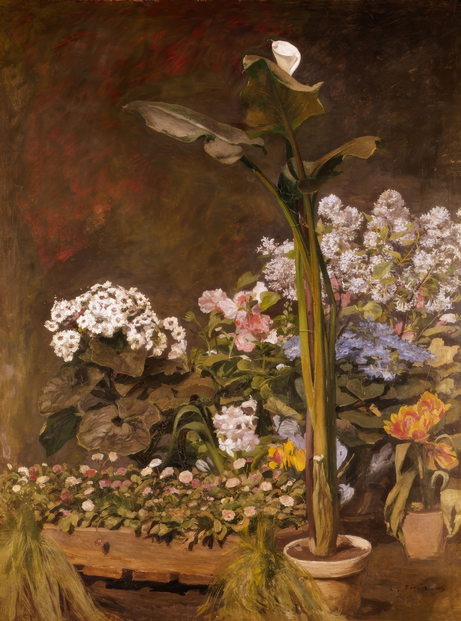 Aronskelk en kasplanten door Pierre Auguste Renoir