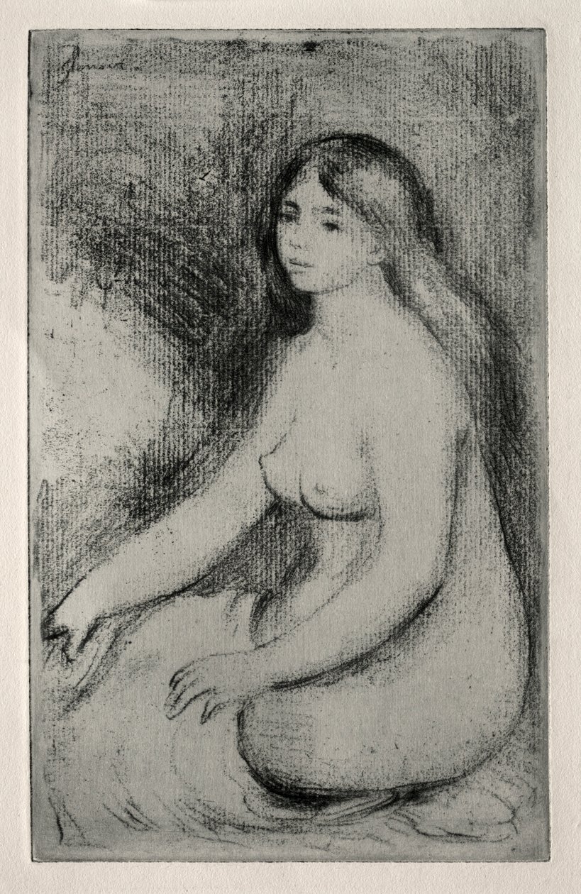 Zittende Baigneuse, ca. 1905 door Pierre Auguste Renoir