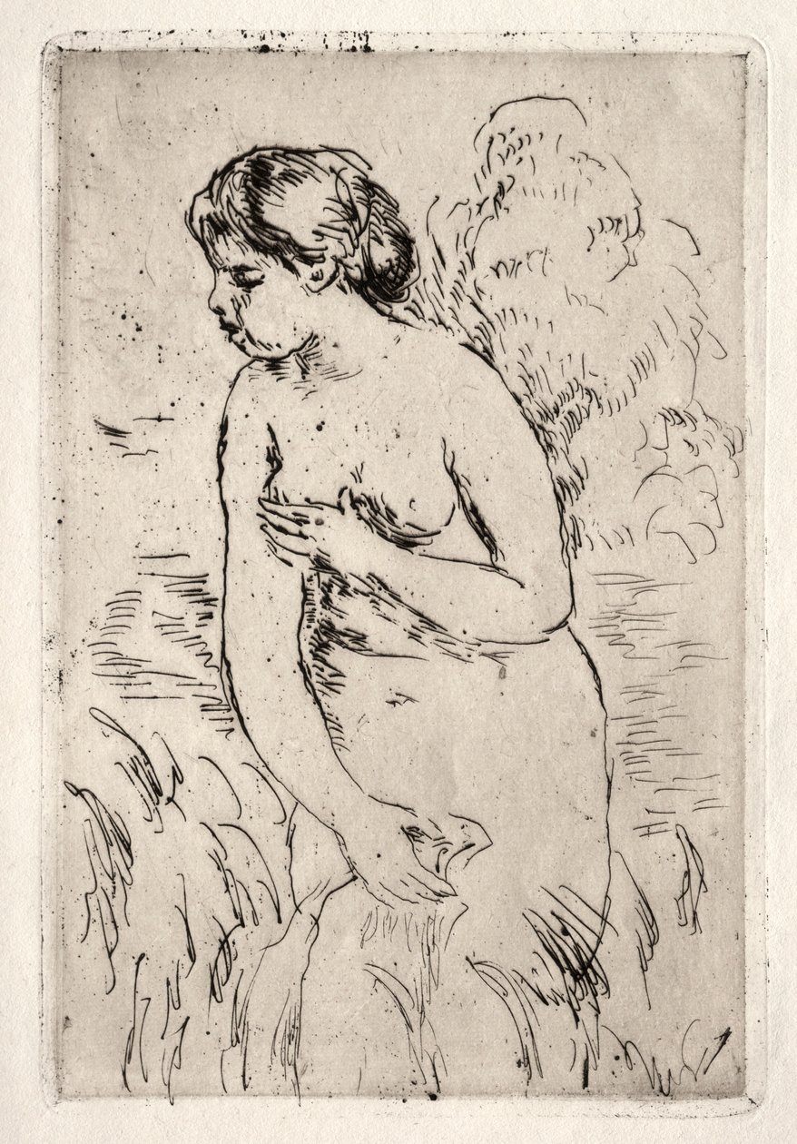 Staande badende, tot halverwege de benen door Pierre Auguste Renoir