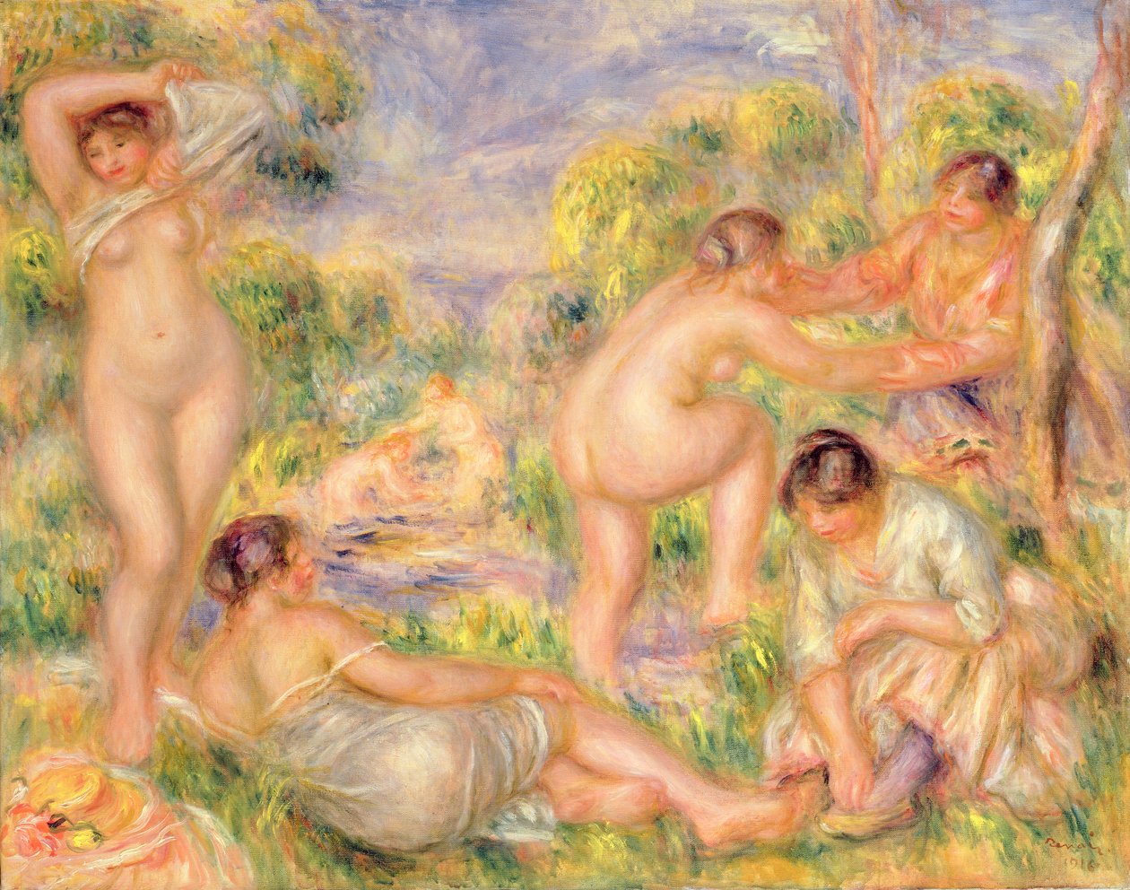 Badegroep door Pierre Auguste Renoir