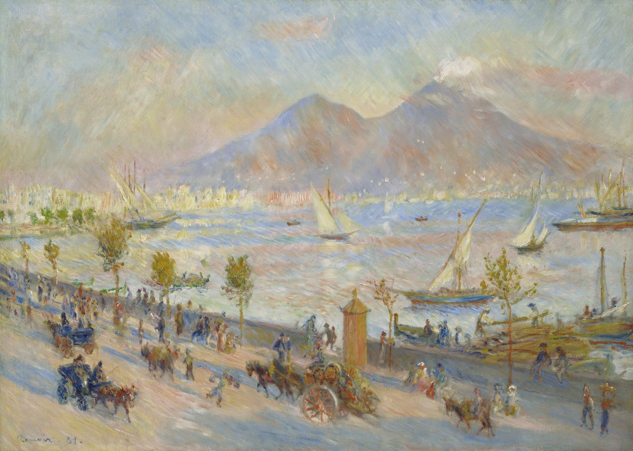 Baai van Napels, avond door Pierre Auguste Renoir