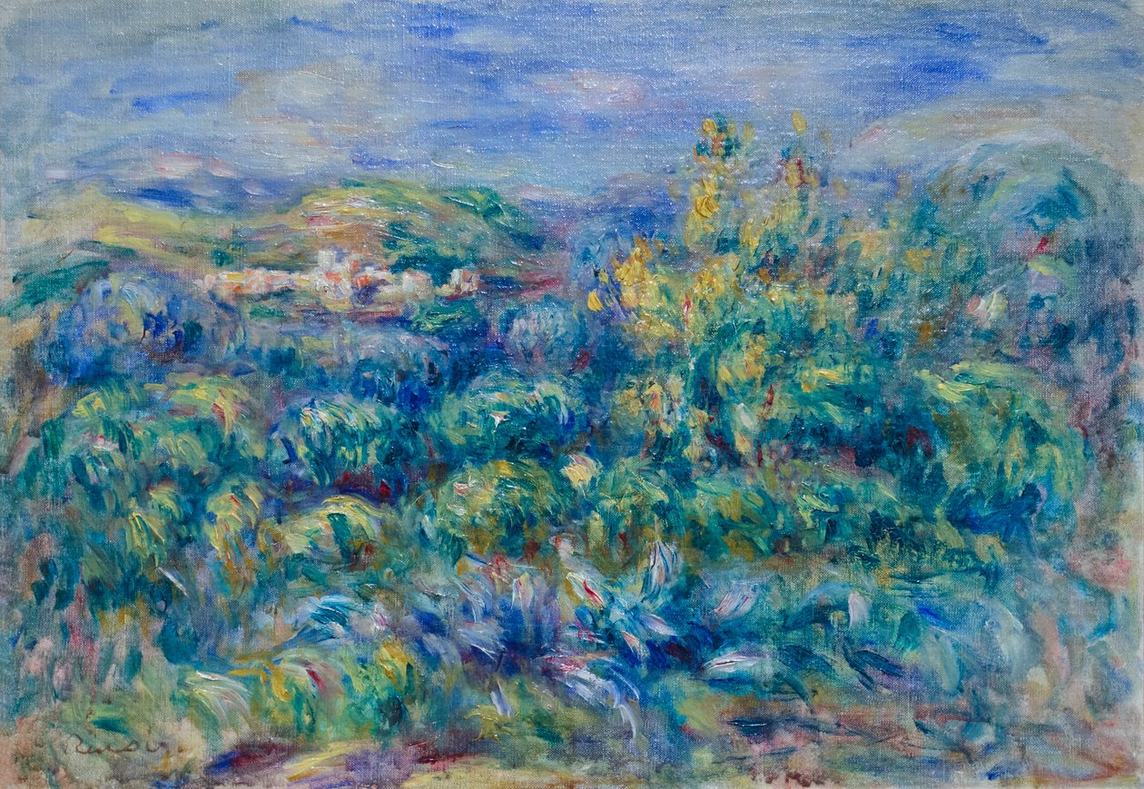 Cagnes landschap door Pierre Auguste Renoir