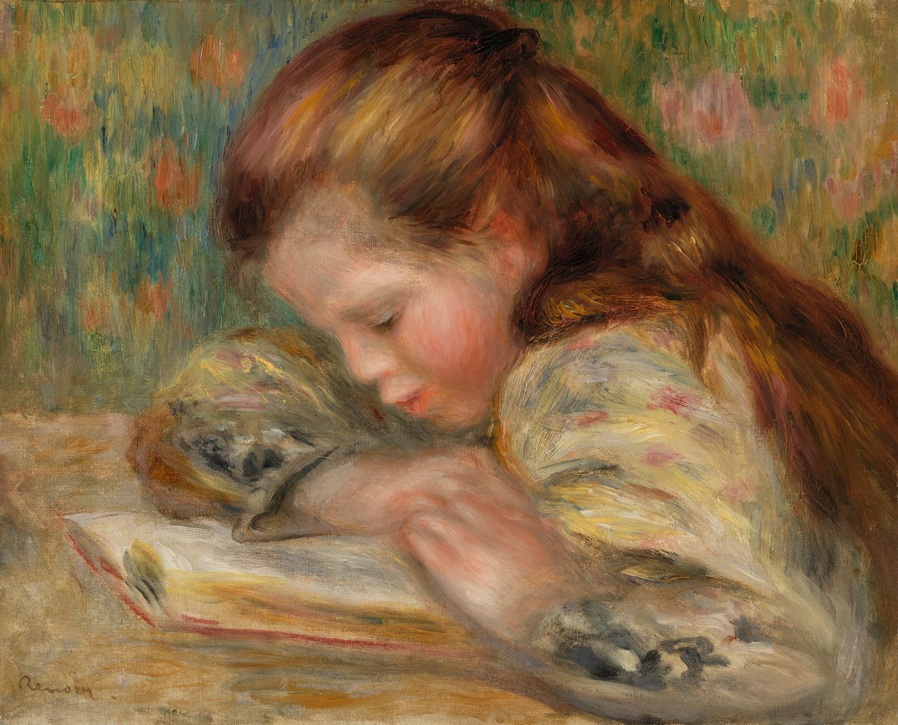 Lezend kind door Pierre Auguste Renoir