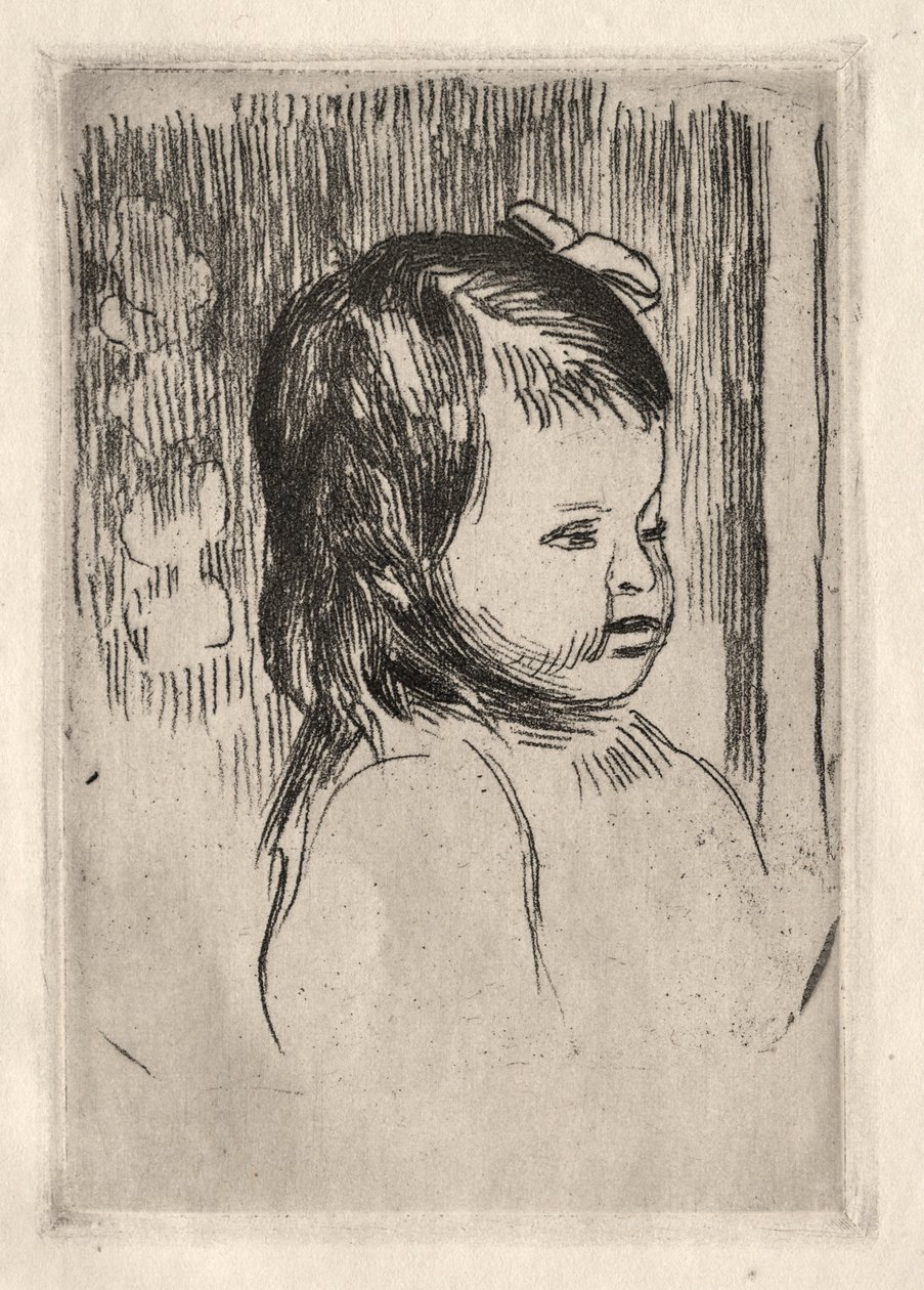 Borstbeeld van een kind, naar rechts gedraaid door Pierre Auguste Renoir