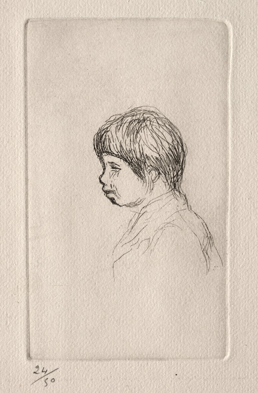 Claude Renoir, de profil door Pierre Auguste Renoir