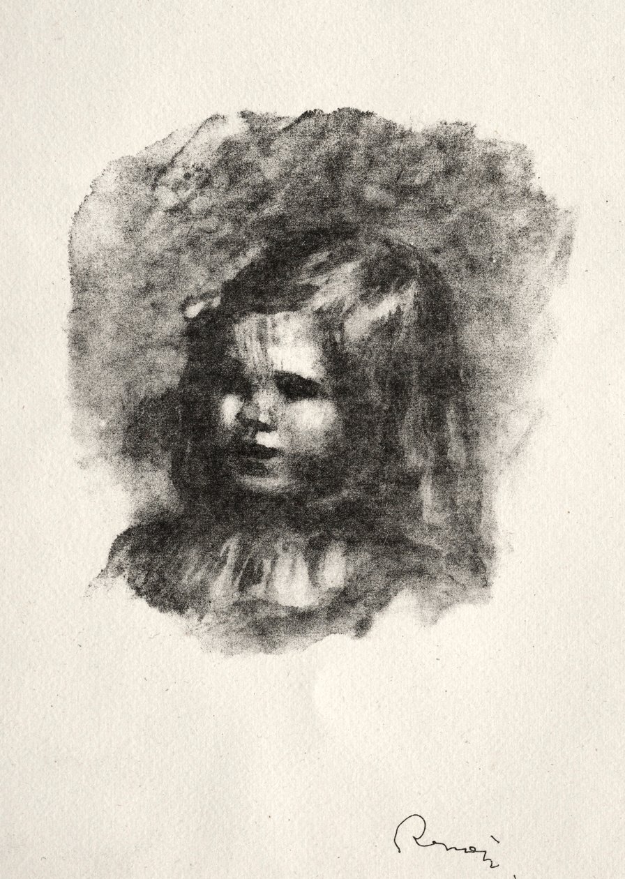Claude Renoir, naar links gedraaid door Pierre Auguste Renoir