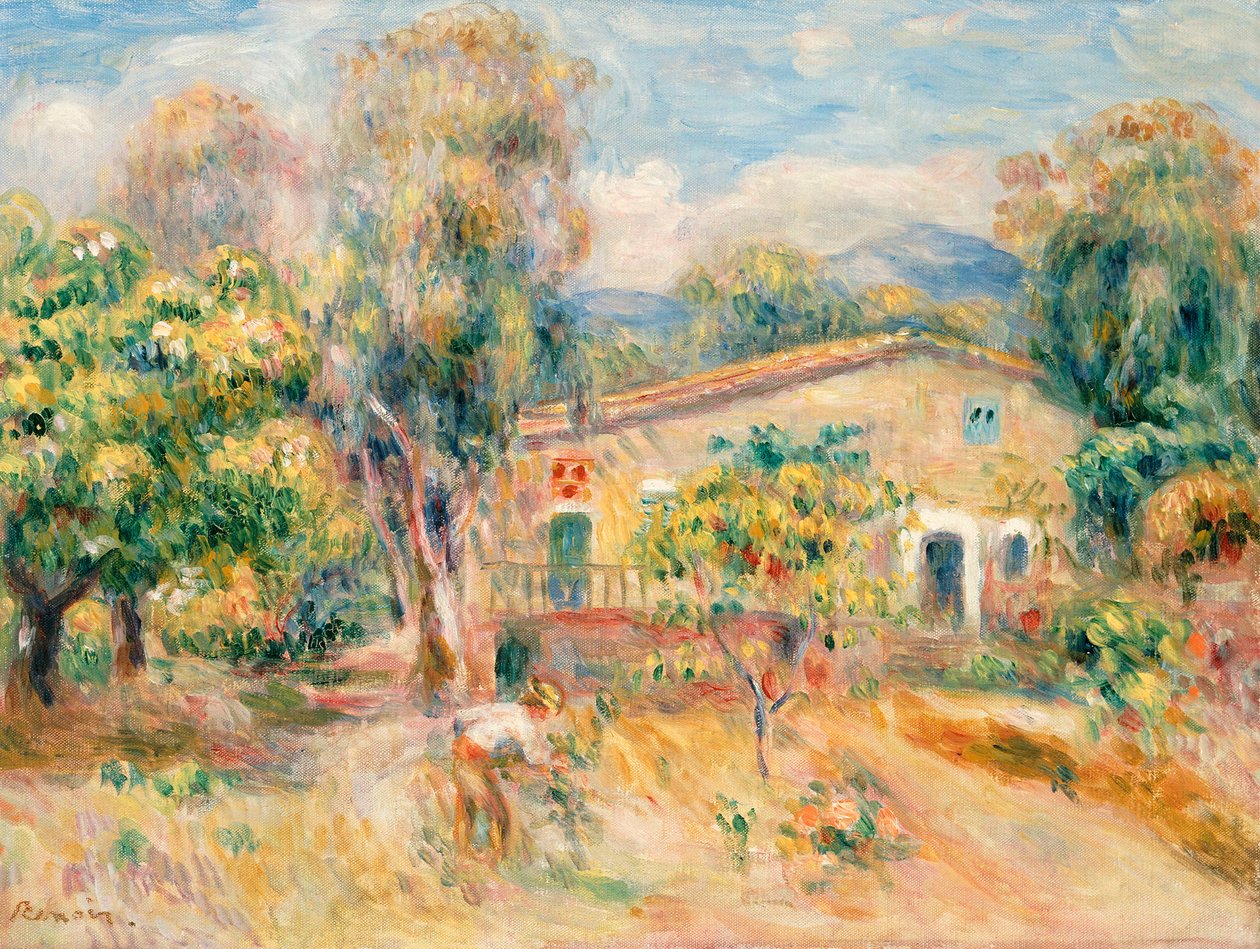 Collettes Boerderij, Cagnes, 1910 door Pierre Auguste Renoir