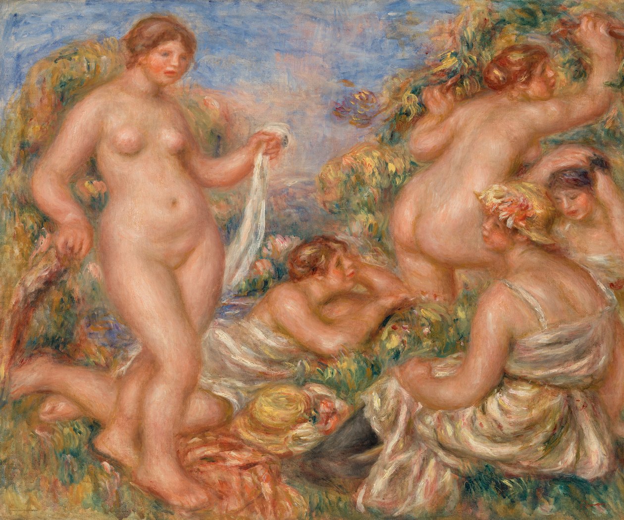 Compositie, Vijf Baders door Pierre Auguste Renoir
