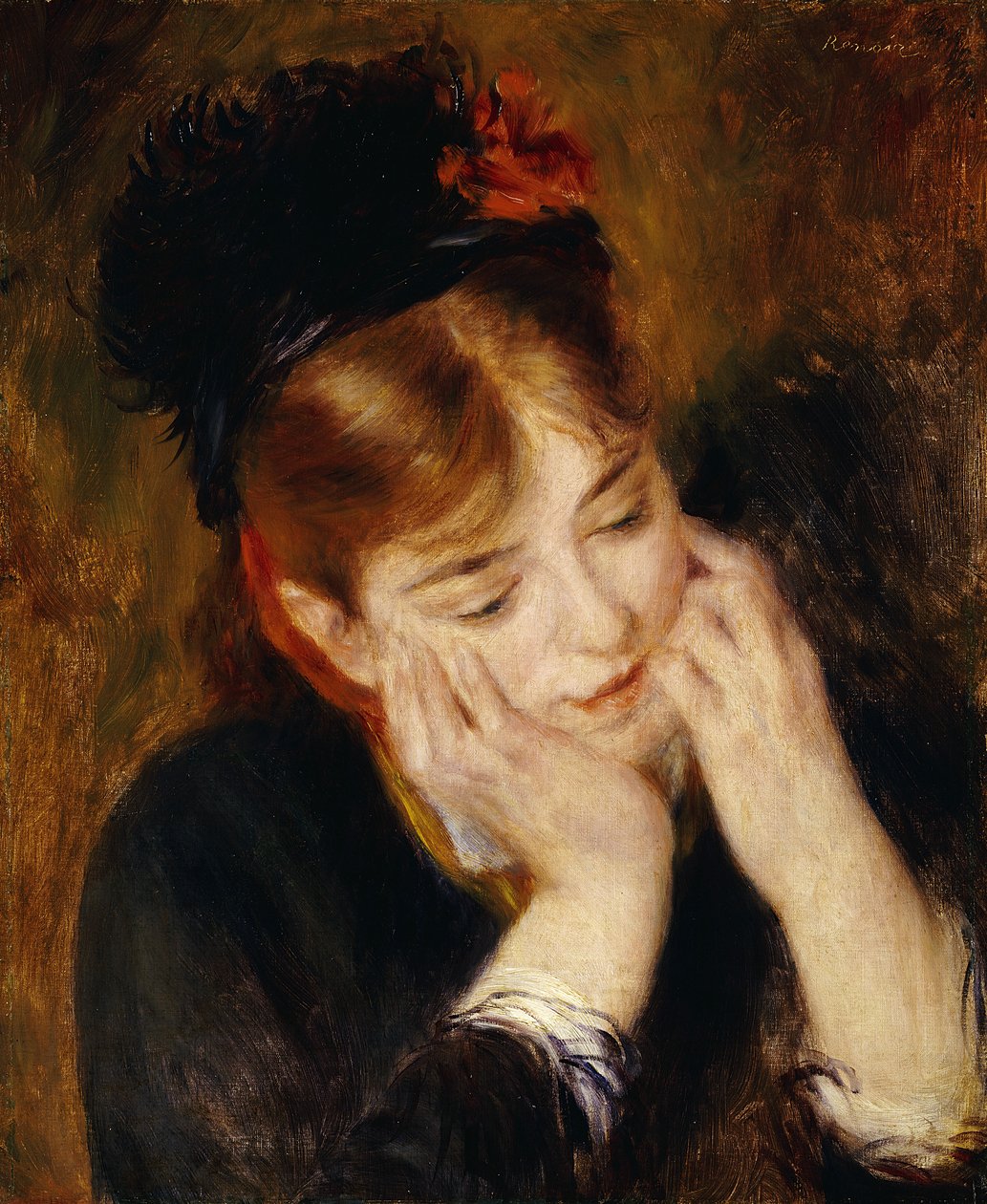 Contemplatie, 1877 door Pierre Auguste Renoir