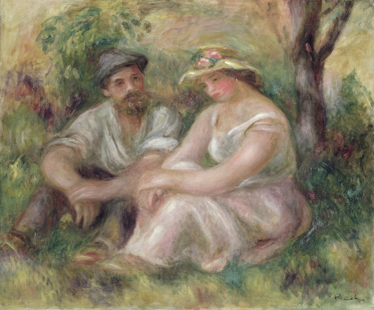 Gesprek door Pierre Auguste Renoir