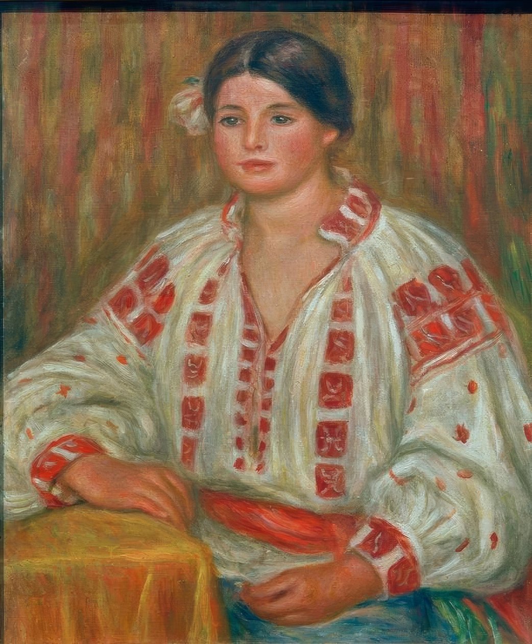 De Bulgaarse blouse door Pierre Auguste Renoir