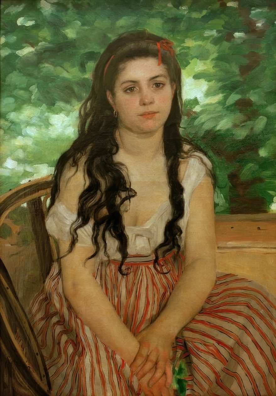 In de zomer, studie door Pierre Auguste Renoir