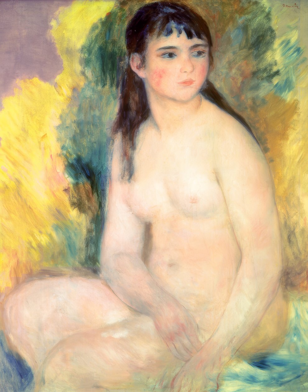 Naakte zittende vrouw door Pierre Auguste Renoir