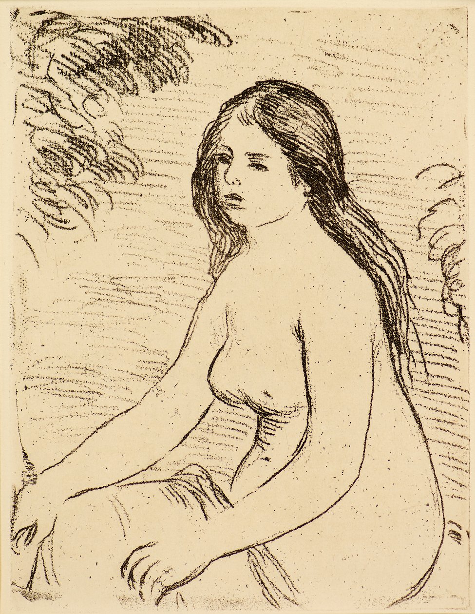 Zittende Naakte Vrouw door Pierre Auguste Renoir