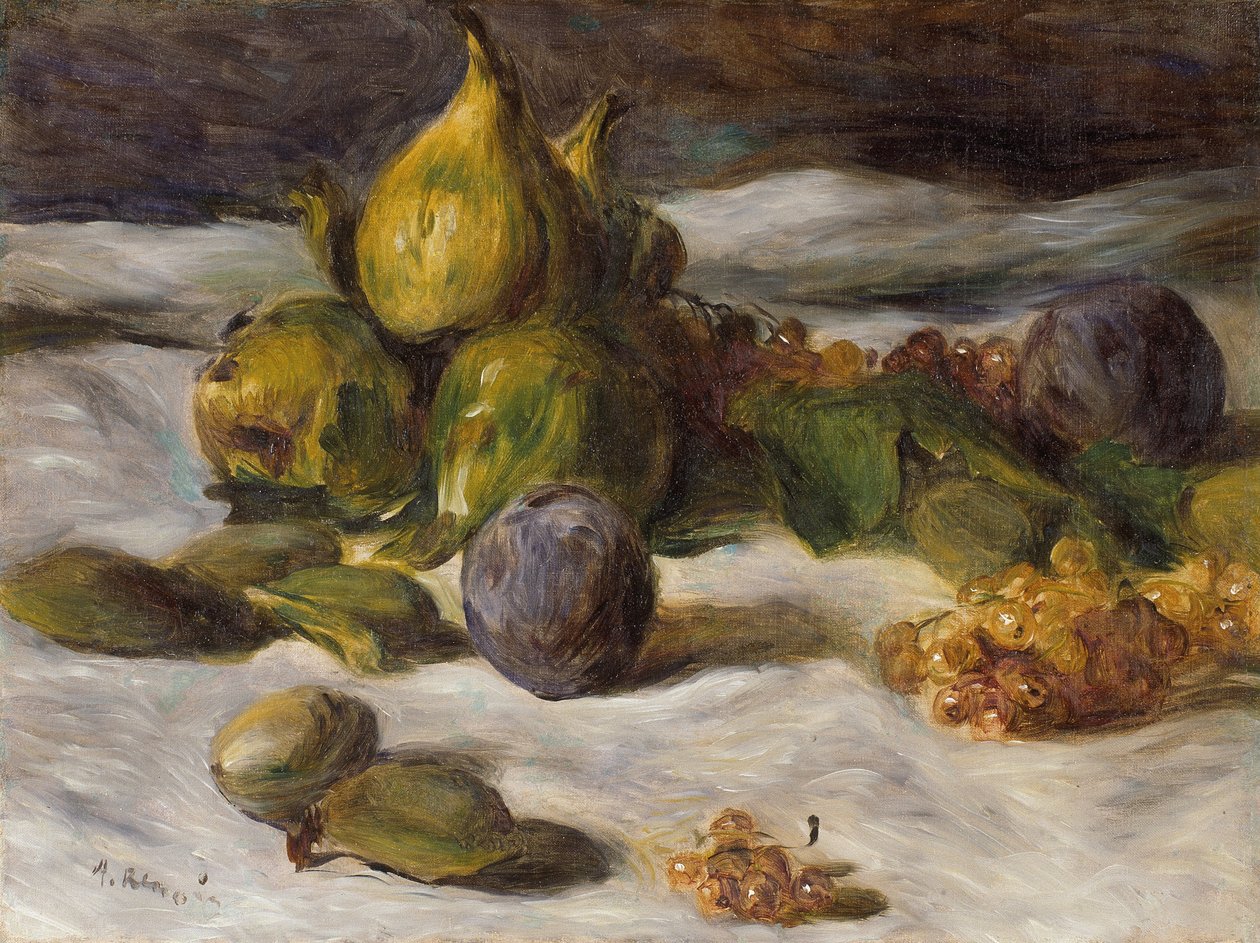 Fruitstilleven (vijgen en aalbessen) door Pierre Auguste Renoir