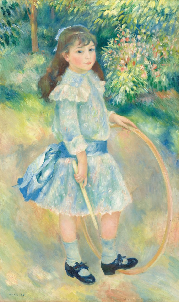 Meisje met een hoepel, 1885 door Pierre Auguste Renoir