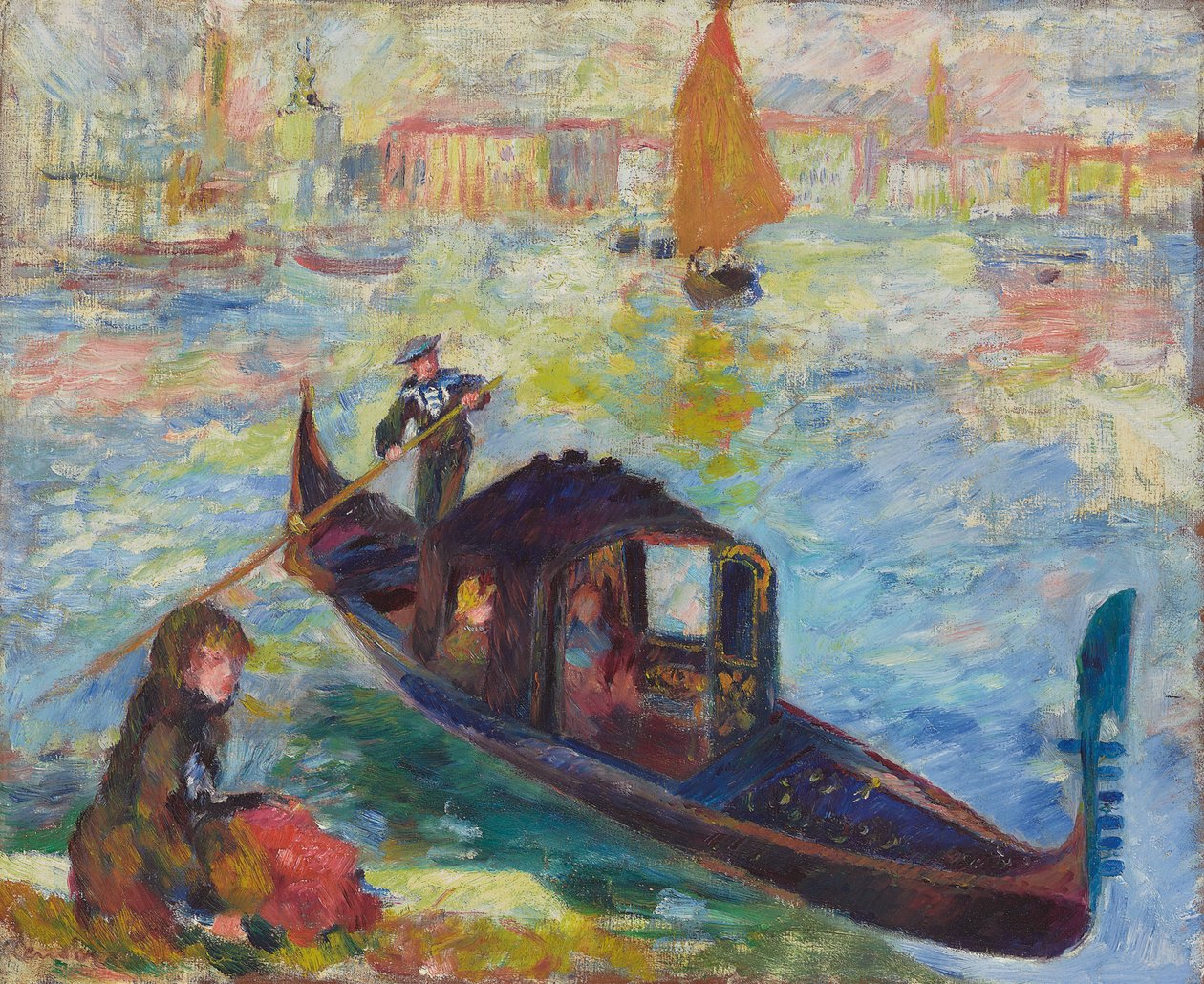 Gondel, Venetië door Pierre Auguste Renoir