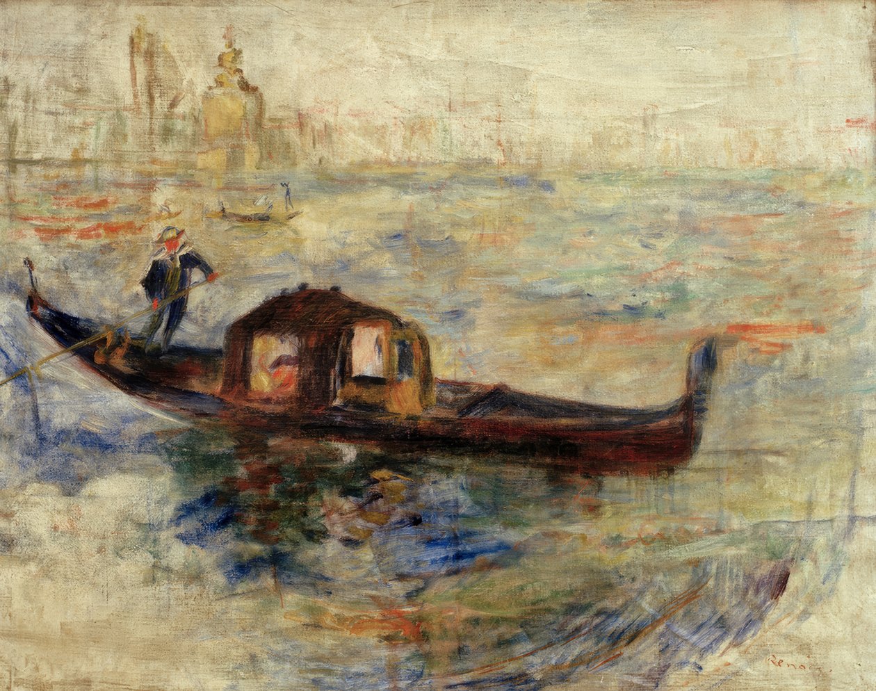 Gondel in Venetië door Pierre Auguste Renoir