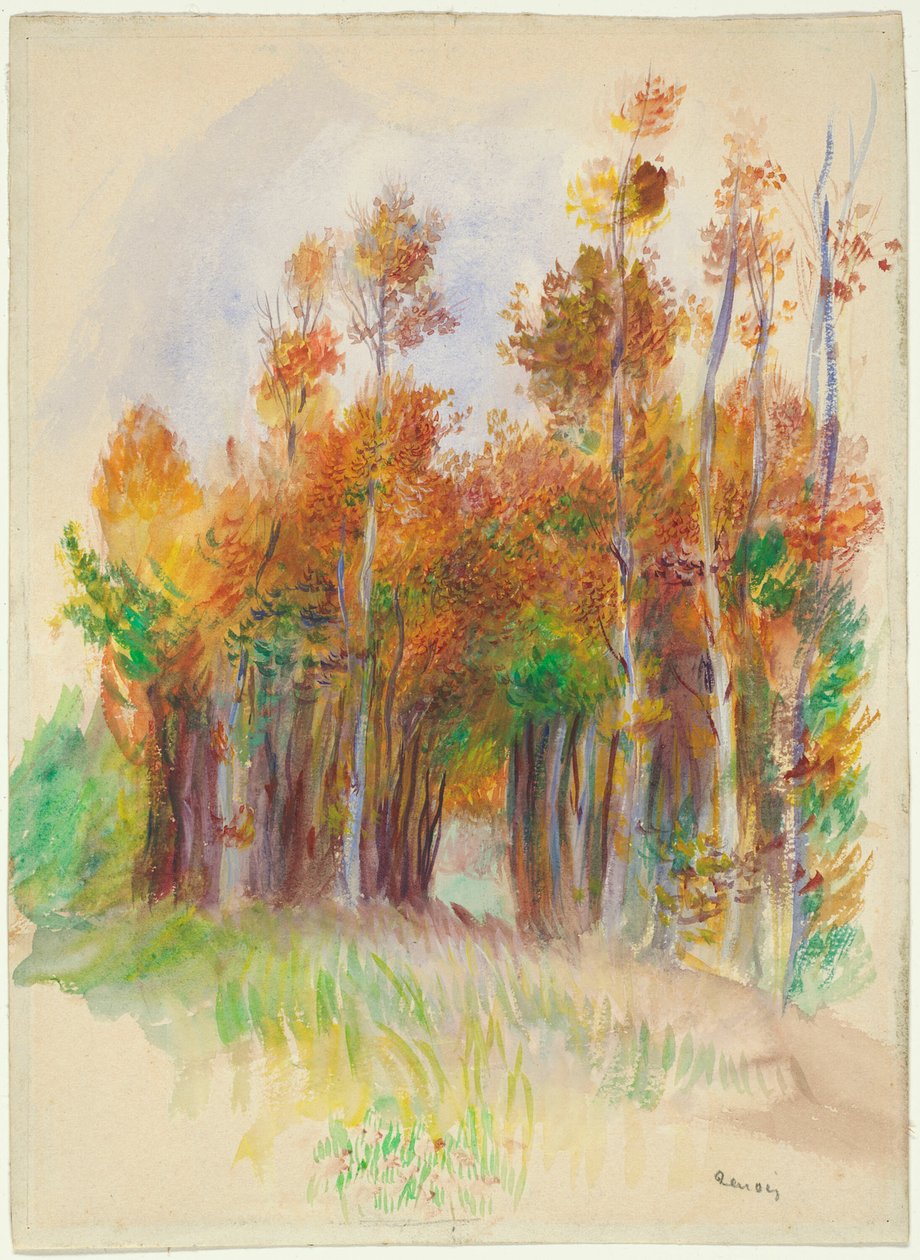 Boomgaard door Pierre Auguste Renoir
