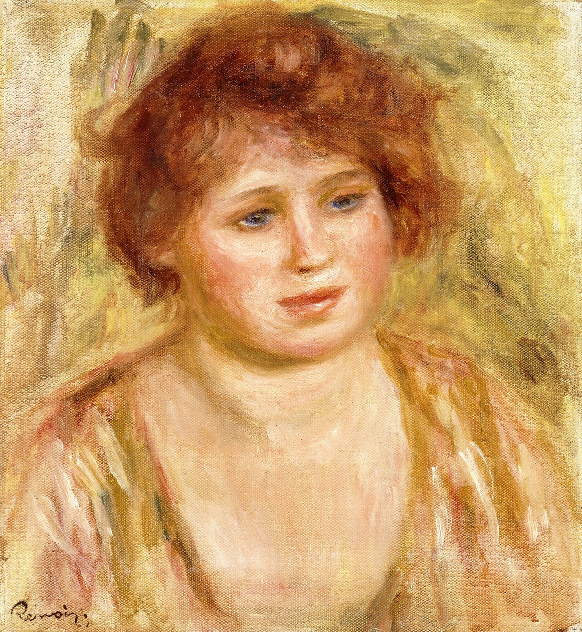 Hoofd van een vrouw, 1919 door Pierre Auguste Renoir