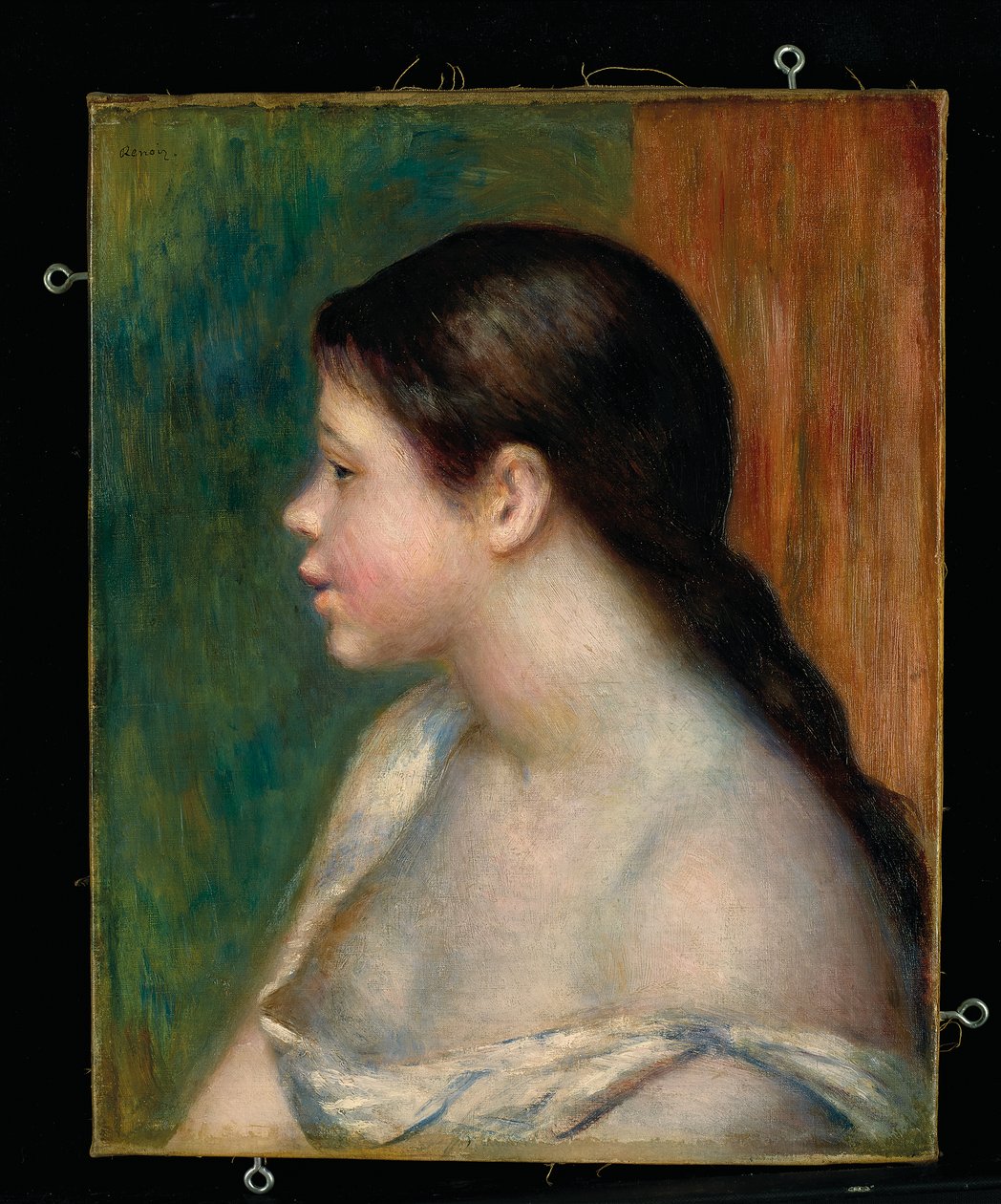 Hoofd van een jong meisje door Pierre Auguste Renoir