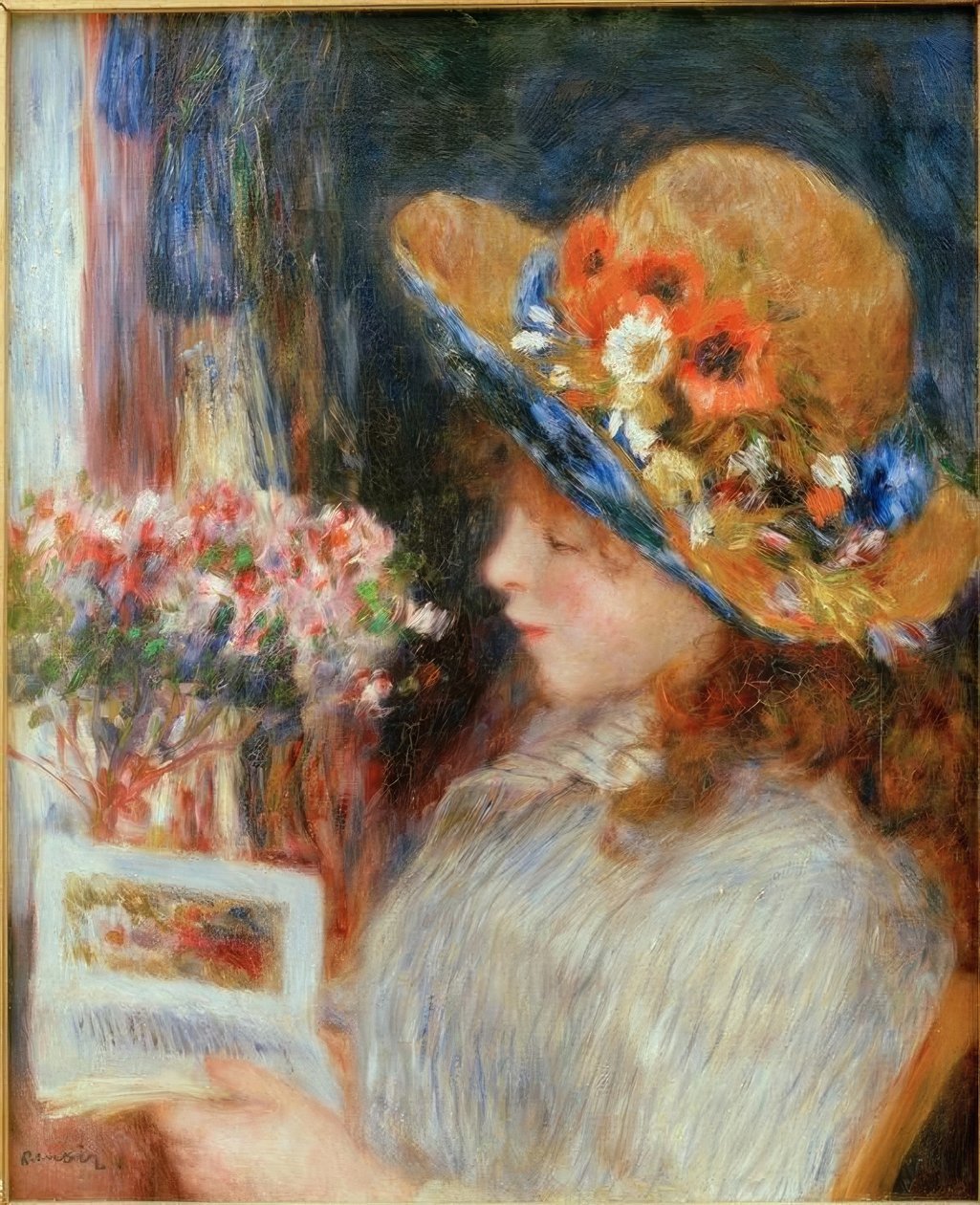 Lezend meisje door Pierre Auguste Renoir