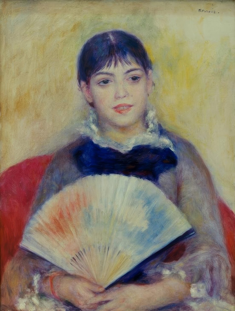 De vrouw met de waaier door Pierre Auguste Renoir